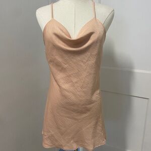 Peach Spaghetti Strap Mini Dress